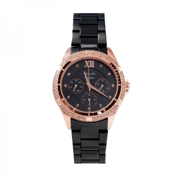 Alexandre Christie AC 2644 Rosegold Black Rosegold Diamond BFBBRBARG